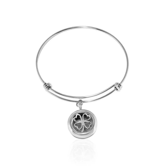Lucky Clover Aromatherapy Bangle FBR043SR Aura Scent