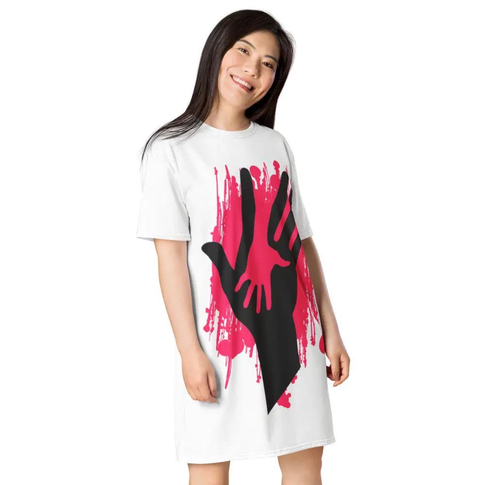 HAND BY HAND T-shirt Dress by Gianneli Fadia, Noura