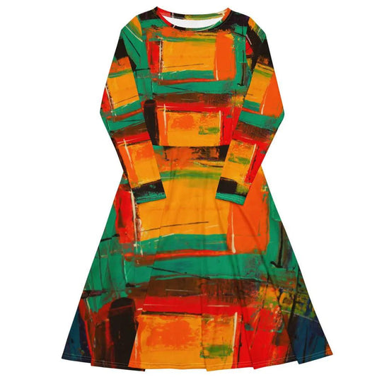 Gianneli Colours Long Sleeve Midi Dress Fadia, Noura