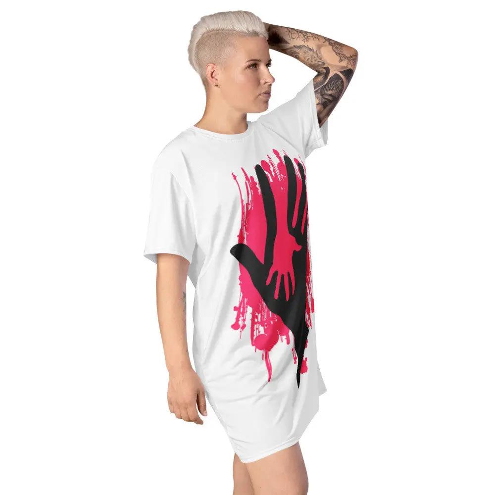 HAND BY HAND T-shirt Dress by Gianneli Fadia, Noura