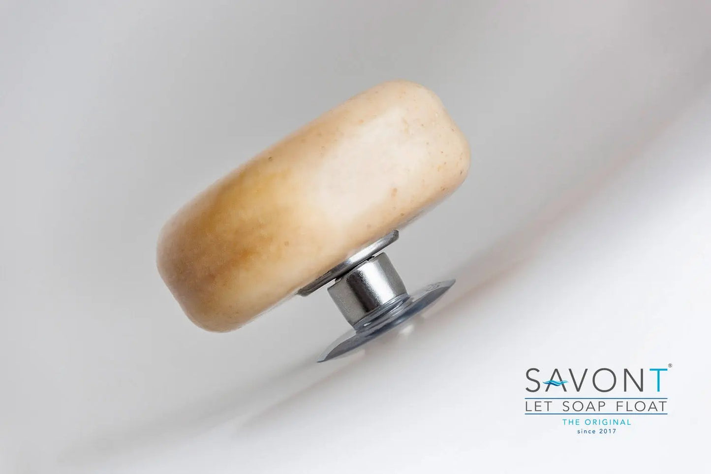 SAVONT Original Magnetic floating soap holder | Always dry & clean | Soap dish dispenser drainer for shower or sink SAVONT